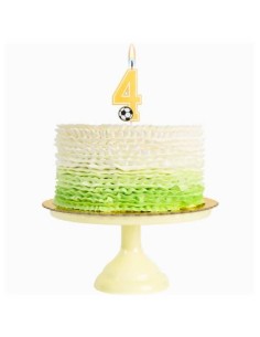 Candelina per torte Cm. 7,5 - Numero con pallone calcio - Nr. 4 2