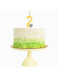 Candelina per torte Cm. 7,5 - Numero con pallone calcio - Nr. 2 2