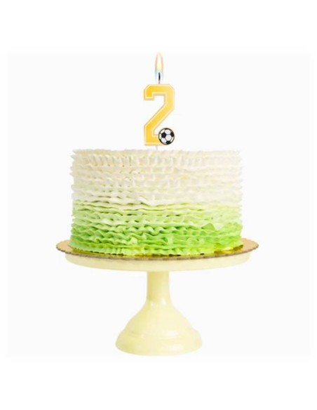 Candelina per torte Cm. 7,5 - Numero con pallone calcio - Nr. 2
