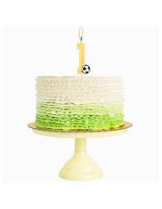 Candelina per torte Cm. 7,5 - Numero con pallone calcio - Nr. 1 2