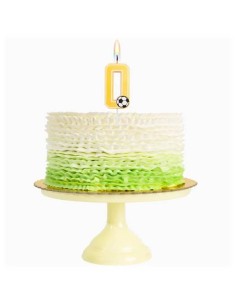 Candelina per torte Cm. 7,5 - Numero con pallone calcio - Nr. 0 2