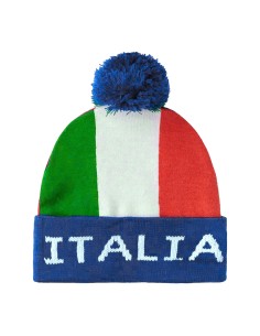 Cappello con pon pon tricolore Italia 2