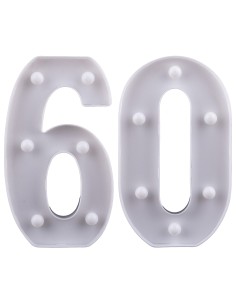Numeri in pvc con led luminosi Cm. 24x3,5x21 - Numero 60