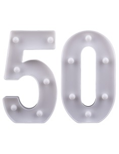 Numeri in pvc con led luminosi Cm. 24x3,5x21 - Numero 50