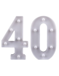 Numeri in pvc con led luminosi Cm. 24x3,5x21 - Numero 40