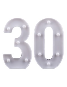 Numeri in pvc con led luminosi Cm. 24x3,5x21 - Numero 30