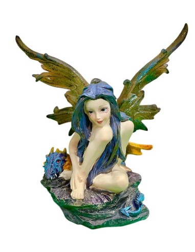 Fatina resina Fantasy Seduta su roccia