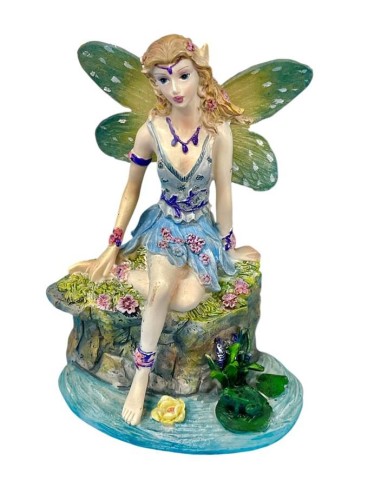 Fatina resina Fantasy Seduta su laghetto