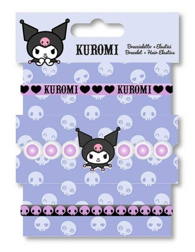 Set braccialetto e due elastici fermacapelli - Kuromi Hello Kitty
