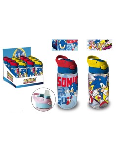 Borraccia trasparente con cannuccia a scatto e maniglia 480 ML - Sonic