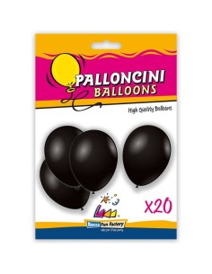 Palloncino Tinta Unita 9" Cm.25 Nero - 20 Pezzi