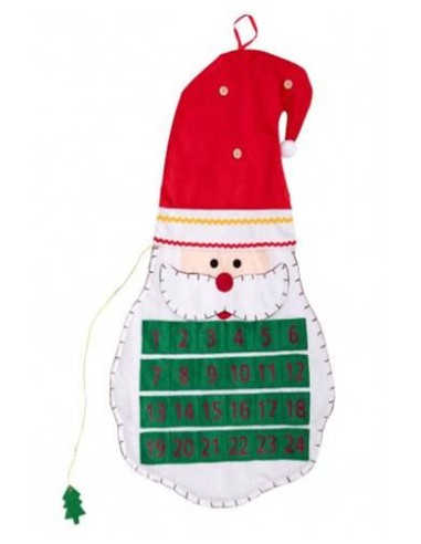 Calendario avvento in feltro Babbo Natale Cm. 70x40