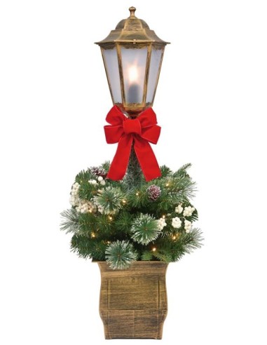 Lampioncino in pvc natalizio con 20 led Cm. 19x19x90