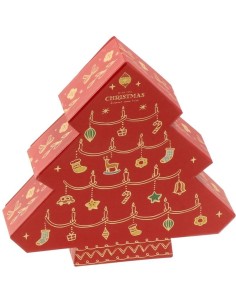 Scatola regalo sagomata Albero di Natale Cm. 21,5x21x5,5