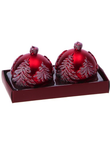 Set 2 candele pallina natalizia Cm. 6 -  Oro / Argento