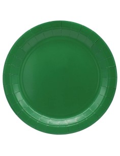 Piatto in carta rotondo compostabile Cm. 32 - Confezione 8 pz - Verde scuro