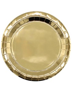 Piatto in carta rotondo metallizzato Cm. 27 - Confezione 15 pz - Oro Gold