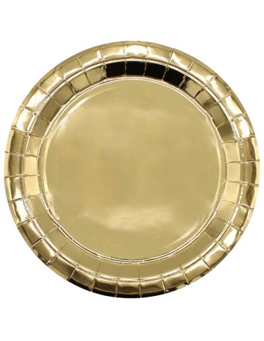 Piatto in carta rotondo metallizzato Cm. 27 - Confezione 15 pz - Oro Gold