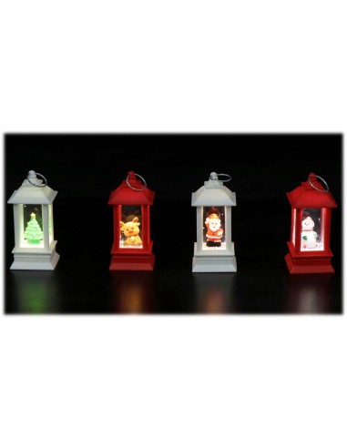 Mini lanterna natalizia con led Cm. 5x5x10 - Modelli assortiti