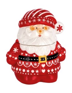 Biscottiera ceramica Babbo Natale Cm. 16x13x19