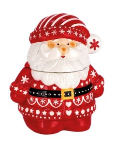 Biscottiera ceramica Babbo Natale Cm. 22x15x24