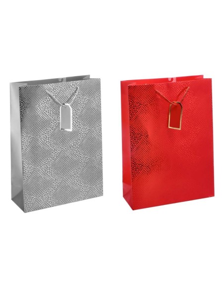 Busta regalo patinata tinta unita con cordoncino - Cm. 30x12x42