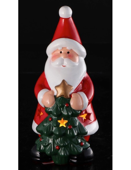 Albero di natale con Babbo Natale/Renna con led Cm. 7x17