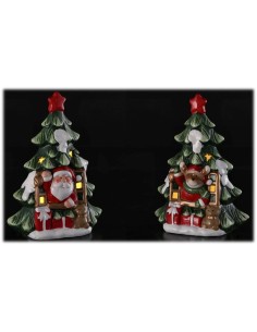Decorazione albero di natale con led Babbo Natale/Renna Cm. 14x9x20