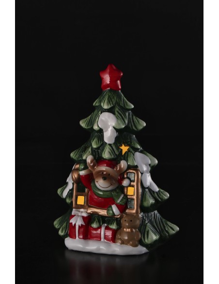 Decorazione albero di natale con led Babbo Natale/Renna Cm. 14x9x20