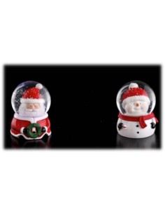Sfera natalizia palla di neve con base testa Cm. 5x7 2