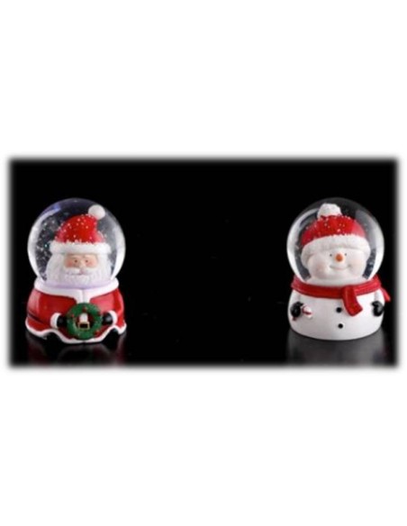 Sfera natalizia palla di neve con base testa Cm. 5x7