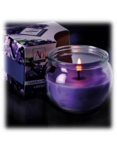Candela cera in vasetto vetro profumata Cm. 8x7 - Fragranze assortite
