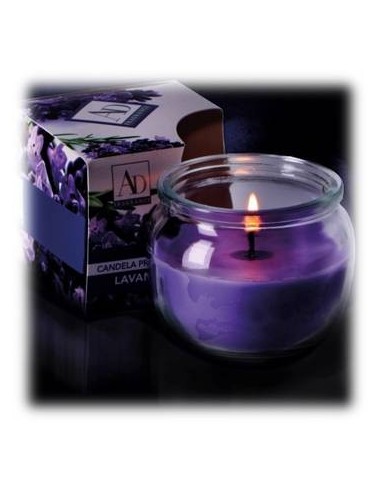 Candela cera in vasetto vetro profumata Cm. 8x7 - Fragranze assortite