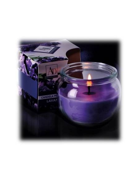 Candela cera in vasetto vetro profumata Cm. 8x7 - Fragranze assortite