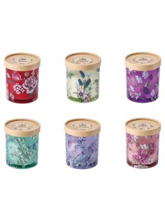 Candela in vaso vetro profumata cm. 9x10 - Fragranze assortiti 2