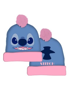 Cappello con risvolto e pon pon - Stitch