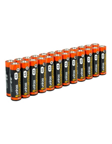 Blister 24 batterie alcaline Stilo AA Uniross Industrial – 3 cf. x 8 pezzi