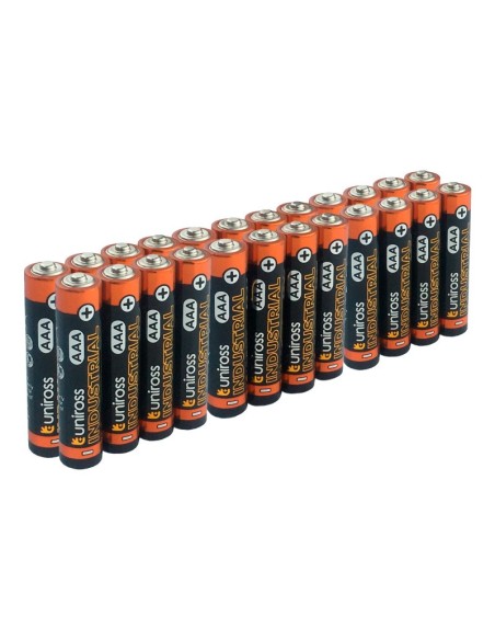 Blister 24 batterie alcaline Mini Stilo AAA Uniross Industrial – 3cf. x 8 pz
