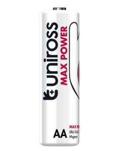 Blister 4 batterie alcaline Stilo AA Uniross Max Power 2