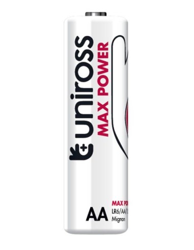 Blister 4 batterie alcaline Stilo AA Uniross Max Power