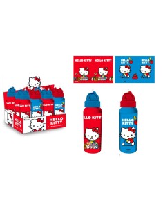 Borraccia alluminio 550 ML con cannuccia - Hello Kitty