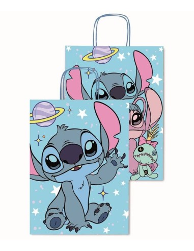 Busta regalo con cordoncino Walt Disney "Stitch" - Cm. 26x12x35