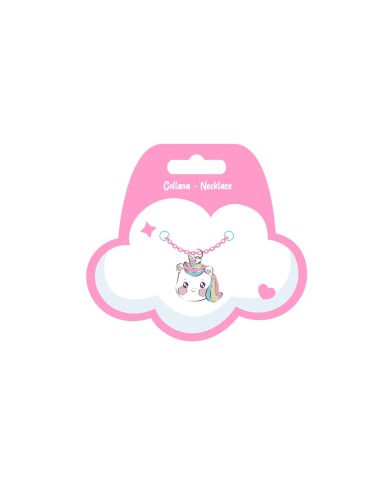 Collanina rosa con charms - Unicorno