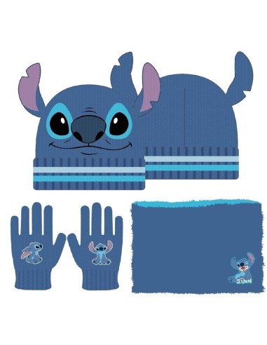 Set invernale 3 pezzi (Cappello + Guanti + Scaldacollo) - Stitch
