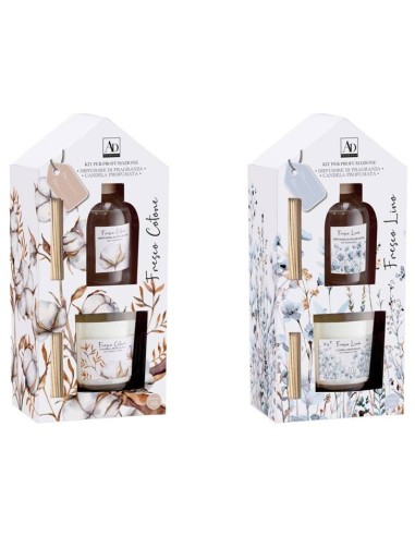 Set regalo casetta con diffusore essenze 100 ml + candela 120 gr. - Profumazioni assortite