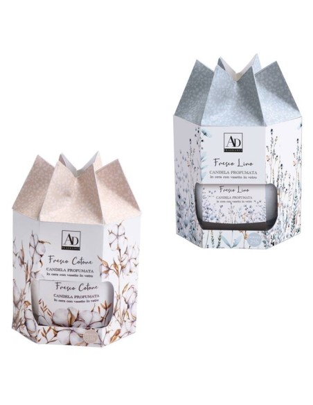 Candela in vasetto vetro profumata Cm. 6x6 - Fragranze assortite