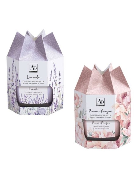 Candela in vasetto vetro profumata Cm. 7x8 - Fragranze assortite