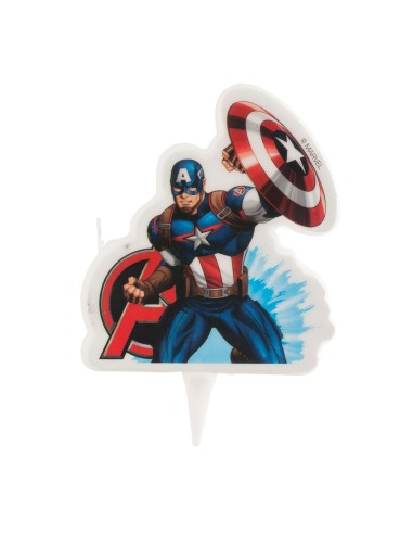 Candelina per torta 2D Cm. 7,5 - Avengers Capitan America