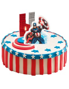 Candelina per torta 2D Cm. 7,5 - Avengers Capitan America 2
