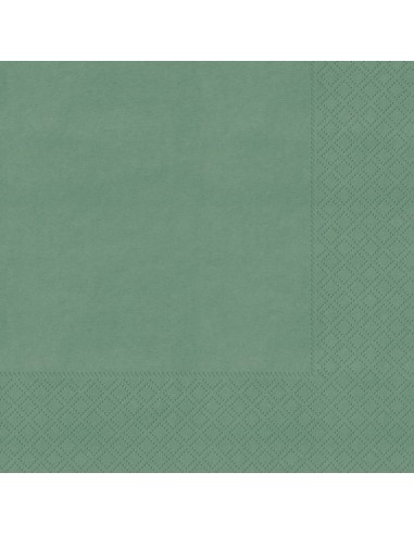 Tovaglioli ovatta 2 veli FSC-ECL Cm. 25x25 - Confezione 100 pz - Verde salvia
